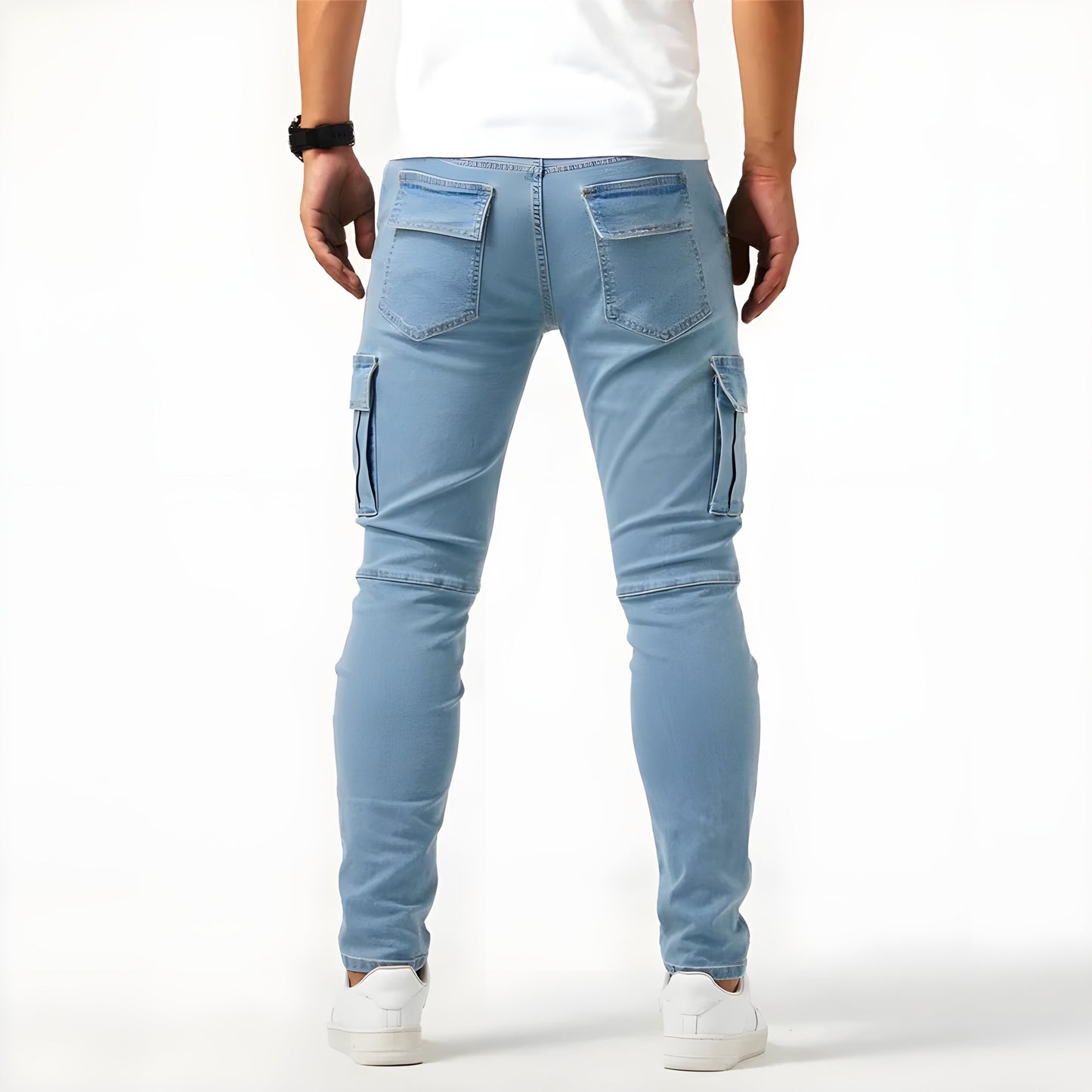 Pantalón cargo slim multibolsillos para hombre de invierno