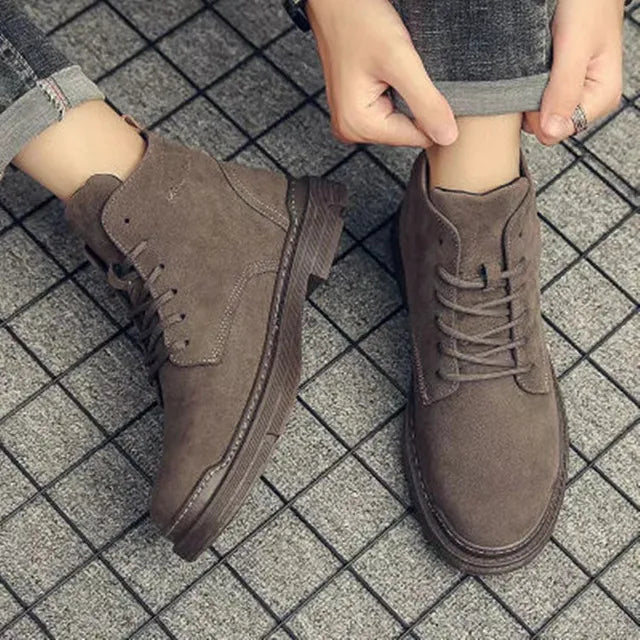 Botas de ante casual con cordones para hombre de invierno