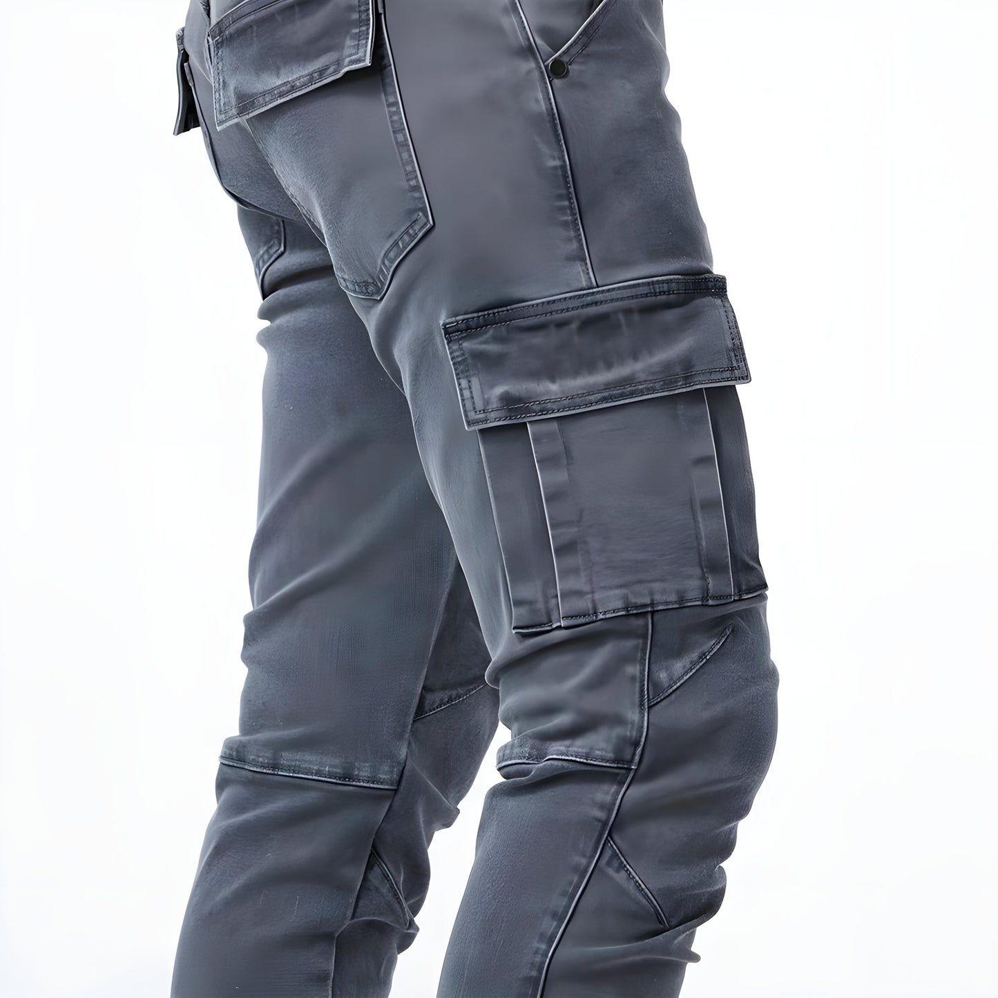 Pantalón cargo slim multibolsillos para hombre de invierno