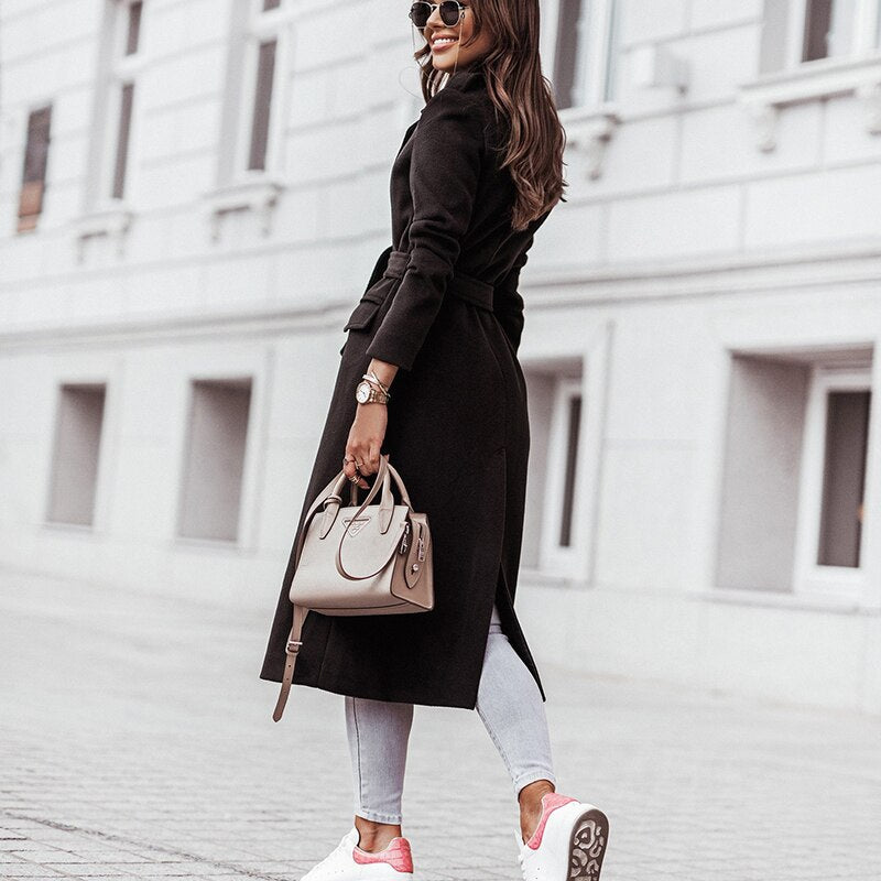 Abrigo largo de invierno de estilo urbano